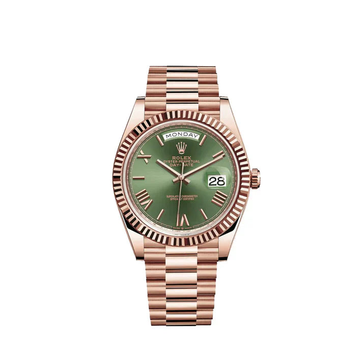 DayDate 40 Olive Rose Gold Pour Homme